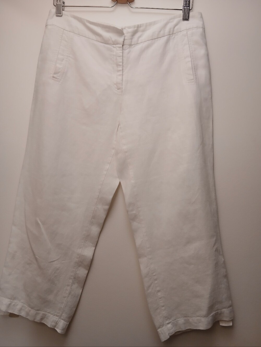 Eileen Fisher White Linen Blend Pants.Size S